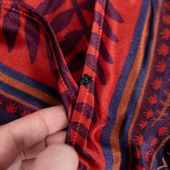 NEW Farm Rio Macaw Arabesque Mini Wrap Robe Dress Red Satin Size XS - Picture 14 of 14